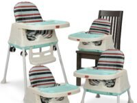 LuvLap 3in1 High Chair for Baby/Kids, Toddler Feeding Booster Seat with Wheels, 3 Height adjustments, with Cushion, 6 Month to 3 Years, Portable (Blue)