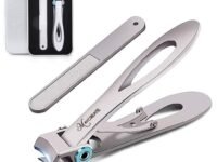 MAYCREATE® Nail Clipper Cutter Nail Cutting Trimmer Toenail Fingernail Cutter Stainless Steel Toenail Clippers for Thick Nails with Nail File