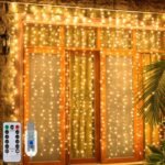 MIRADH 300-LED Plastic Fairy Curtain Lights – Diwali Window Decoration, Navratri Christmas New Year LED String Lights for Home Decor, 9.8 ft, (Warm-White Fairy Curtain)