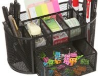 MeRaYo Metal Mesh Office Desk Organizer Stationery Pen Stand (Black Color)