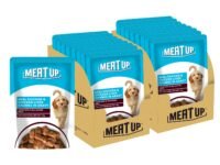 Meat Up Adult Wet Dog Food (8 x 70g) 560g + 560g (Free) 1120g| Real Chicken in Gravy| Buy 1 Get 1 | Healthy Digestion | Promotes Health & Vitality | Complete and Balanced Meal