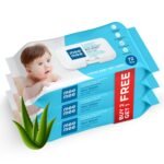 Mee Mee Wet Wipes for Baby Skin with Aloe Vera | 72 Wipes x Pack of 3-216 Wipes | Paraben Free, Fragrance Free, pH Balanced, Dermatologically Safe, Baby Wipes Combo | Pack Lid