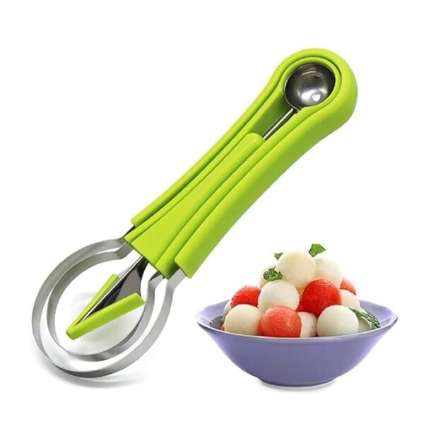 Melon Baller Scoop Set Watermelon Scooper Fruit Fruit Scooper Seed Remover Watermelon Knifefor Dig Pulp Separator 4 in 1 Fruit Scooper Perfect Tool for Making Fruit Salad in Kitchen