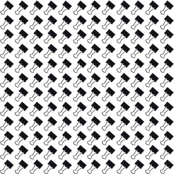 Metal 51mm Binder Clips Set of 144- Black Paper Clips, Binding Supplies for Office, School, Home, DIY, Paper Clips Stationery, Binder Clips for Loose Papers and Files