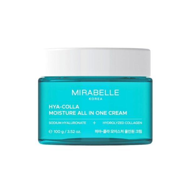 Mirabelle Korea Hyaluronic + Collagen All In One Moisturizing Cream | Deep Hydration + Skin Firming | Non Sticky Water Gel | Suitable for All Skin Types | Korean Skincare Products, 100g
