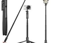 Mobilife Long Selfie Stick Tripod 61" Extended Bluetooth Remote Aluminum Mobile Tripod for iPhone Android Vlogging Live Streaming Travel 1/4" Screw for Camera Ring Light GoPro