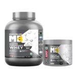 MuscleBlaze Biozyme Performance Whey Protein Powder, Chocolate Hazelnut (2kg / 4.4lbs) & Micronised Creatine Monohydrate CreAMP, Unflavoured (32 Servings, 100g) | Combo Pack