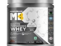MuscleBlaze Biozyme Performance Whey Protein Powder, Rich Chocolate (500g / 1.1lbs) | 25g Protein Per Scoop | Clinically Tested 50% Higher Protein Absorption