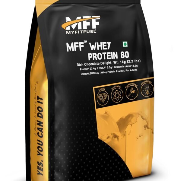 MyFitFuel MFF Whey Protein 80 | 1Kg, 30 Servings (Rich Chocolate Delight)