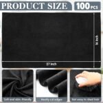 Newwiee 100 Pieces Large Black Microfiber Salon Towels Bulk 16 x 27 Inch Absorbent Hair Drying Towels Bleach Proof Hand Towels Salon Towels Set for Gym Bath Spa Shaving Shampoo Home