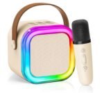 Niwlix Mike for Kids with Speaker Wireless Mini Portable Bluetooth Speaker with Microphone & LED Lights Musical Toys for Boys, Girls and Adults Cute Birthday Gift for Kids