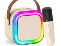 Niwlix Mike for Kids with Speaker Wireless Mini Portable Bluetooth Speaker with Microphone & LED Lights Musical Toys for Boys, Girls and Adults Cute Birthday Gift for Kids