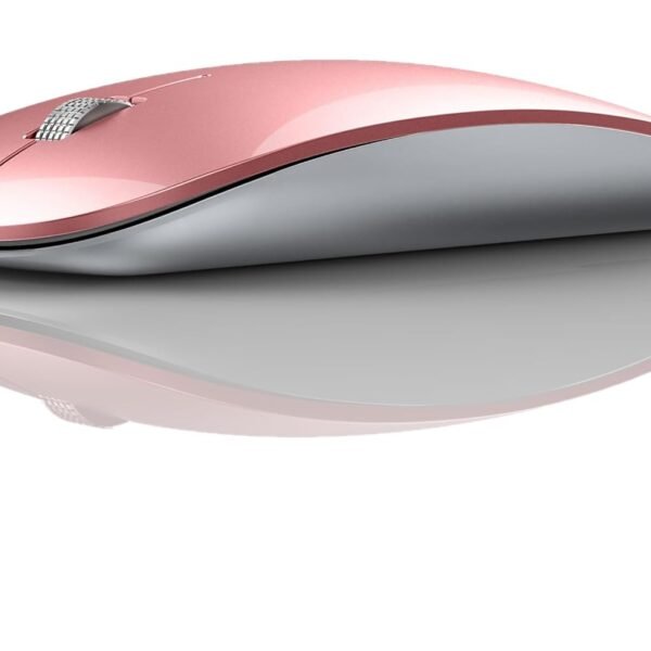 Offbeat - Atom Dual Bluetooth 5.1+5.1 & 2.4Ghz Wireless, Type-C Rechargeable Silent Click Mouse, Triple Device connectivity Windows, Mac, iOS, Android(Rose Gold)