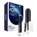 Oral-B Rechargeable Electric Toothbrush, iO5 Limited Deep Clean & Whiten, 5 Cleaning Modes, Visual Pressure Sensor to Protect Gums, Travel Case, 3 Brush Heads, Black