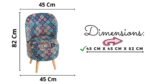 Ottoman for Living Room, Velvet Printed Puffy for Sofa, Modern Wooden Legs Chair for Sitting | Perfect Pouf for Bedroom & Home Décor, 32 Inch Height, (Rangoli Aqua)