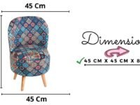 Ottoman for Living Room, Velvet Printed Puffy for Sofa, Modern Wooden Legs Chair for Sitting | Perfect Pouf for Bedroom & Home Décor, 32 Inch Height, (Rangoli Aqua)