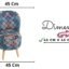 Ottoman for Living Room, Velvet Printed Puffy for Sofa, Modern Wooden Legs Chair for Sitting | Perfect Pouf for Bedroom & Home Décor, 32 Inch Height, (Rangoli Aqua)