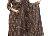 PARTHVI Women’s Cotton Printed Kurta Set with Pants & Dupatta | Elegant Ethnic Wear for Women | Floral Print | Comfortable Suit Set