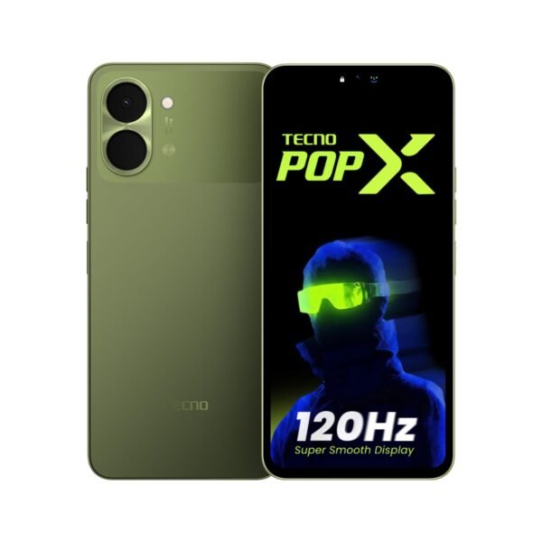 POP X (Chilly Green, 4GB+64GB) | 120Hz 6.74" Smooth Display| IP64 Protection & Drop Resistant | No Network Communication* | AI Active Noise Cancellation | AI Song Identification |AI Flash Snap|5000mAh