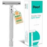 Pearl Shaving Double Edge Safety Razor (SS-01 CC-CHROME) made with Brass Metal- Classic & Traditional | Complimentary Blade Refills | Shaving Kit | Holi Gift Option