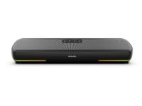 Philips TAB4120BK/94 Wireless Bluetooth Soundbar, 20W, 8H Playtime, Bluetooth 5.1, TWS Mode, RGB Light, LED Indicator, Built-in Mic, Voice Assistant, AUX/USB/TF card input, USB-C Charging (Deep Black)