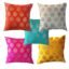 Pink parrot- Jacquard Silk Multi Colour Square Cushion Cover 12x12 inch-Set 5 pcs