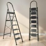 Plantex Steel 7 Step Ladder for Home/Wide Anti Skid 7 Step Ladder Foldable/5 Year Manufacturer Warranty (Gray & White)