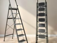 Plantex Steel 7 Step Ladder for Home/Wide Anti Skid 7 Step Ladder Foldable/5 Year Manufacturer Warranty (Gray & White)
