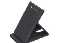 Portronics Freedom Fold 15W Foldable Wireless Charger with Premium PU Leather, 1 Mtr Type C Charging Cable Compatible with iPhone 8 & Above and Other QI Enabled Devices(Grey)