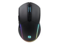 Portronics Toad One Bluetooth Mouse with 2.4 GHz & BT 5.3 Dual Wireless, 6 Buttons, Rechargeable, RGB Lights, Connect 3 Devices, Ergonomic Design for Laptop, Smartphone, Tablet (Black)