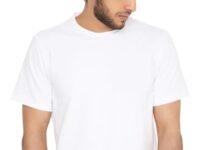 Premium Tee for Men – Loose Fit Half Sleeve Modern Style T-Shirt in Lightweight Cotton Stretch Fabric – Collarless Standard Length for Comfort, Movement, and Breathability