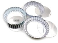 Prime Bakers and Moulders Aluminum Round Pie Baking Dish Pans (Set of Three) (emovable Bottom, 4.5 Inch)