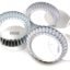 Prime Bakers and Moulders Aluminum Round Pie Baking Dish Pans (Set of Three) (emovable Bottom, 4.5 Inch)