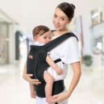 R for Rabbit Comfy Hug Ergo Baby Carrier for New Born | 2 in 1 Handsfree Front & Back Carry Position, Comfortable and Adjustable Strap Ergonomic Kangaroo Bag for 4 to 24 Month Kids Up to 15 Kg (Black)