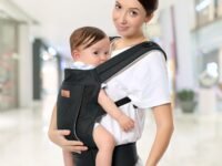 R for Rabbit Comfy Hug Ergo Baby Carrier for New Born | 2 in 1 Handsfree Front & Back Carry Position, Comfortable and Adjustable Strap Ergonomic Kangaroo Bag for 4 to 24 Month Kids Up to 15 Kg (Black)