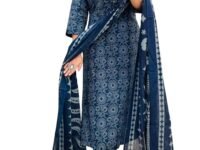 Rangnavi Women's Pure Cotton Printed Straight Kurta with Pants and Dupatta Set | Ethnic Set | Suit Set | Kurta Set