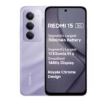 Redmi 15 5G Sandy Purple 6GB + 128GB | Segment's Largest 7000mAhA Battery | Segment's Largest Display 17.53cm(6.9) Up to 144Hz | Snapdragon 6s Gen 3 | 18W Reverse Charging | 50MP AI Dual Camera