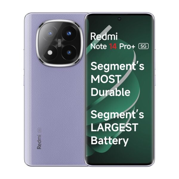 Redmi Note 14 Pro+ 5G Phantom Purple 8GB RAM 128GB Storage| 50 MP Triple Camera with Telephoto | Corning Gorilla Glass Victus 2 | IP 68 | SD 7s Gen 3