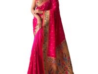 SGF11 Women's Paithani Soft Lichi Silk Kanjivaram Sarees With Blouse Piece