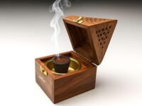 SIGNAMIO® Wooden Sambrani Dhoop Stand Incense Holder: Perfect Pooja Room Stand Decoration Item, Dhup Dani & Doopam Holder, Essential Puja Item for Home Mandir and Pooja Thali Set Rituals-DN-1