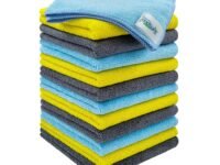 SOFTSPUN Microfiber Cleaning Cloths, 12pcs 30x30cms 220 GSM Multi-Colour! Highly Absorbent Lint and Streak Free Multi -Purpose Wash Cloth for Kitchen Window Stainless Steel Silverware.