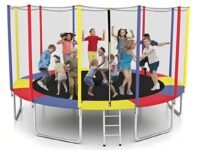 STEP OVER 6FT,8FT,10FT,12FT, 14FT, 16FT Trampoline (16 FEET) for Kids|Adults || Indoor/Outdoor (Supports Upto 375 kgs)||Enclosure net and Poles Safety Jumping Mat||Heavy Duty||2026 Edition