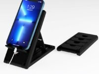 STRIFF Smartphone Stand, Tabletop, Foldable, Mobile Phone Stand, Tablet Stand, Smartphone Holder, Adjustable Height, Anti-Slip, Lightweight, Compact, Portrait and Horizontal, Easy to Carry(Black)