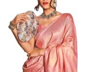 SWORNOF Womens Kanjivaram Silk Saree with Zari Woven Saree With Blouse Piece