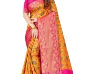 SWORNOF Women's kanjivaram banarasi silk saree for festival Wedding silk with rich pallu Design sarees for women with Unstitched blouse piece
