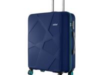 Safari Medium Polypropylene Spinner Pentagon Pro 8 Wheels 66Cm Size Checkin Trolley Bag, Hard Case 360º Wheeling Luggage for Men & Women, Travel Bag, Suitcase for Travel, Navy