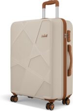 Safari Pentagon Pro 8 Wheels Trolley Bags, Luxury Beige, Checkin | 75 cm | Large, Safari Pentagon Pro 75cm Large Size Check-in Trolley Bag Polypropylene 8 Wheels Luxury Beige