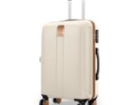 Safari Thorium Royale 8 Wheels 66cm Medium Size Trolley Bag Hard Case Checkin Polycarbonate Luggage, TSA Lock, Wet Pouch Organized Interior, Suitcase for Travel, Trolley Bags for Travel, Vanilla Tan
