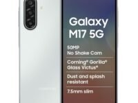 Samsung Galaxy M17 5G Mobile (Moonlight Silver, 4GB RAM, 128GB Storage) | 50MP OIS Triple Camera | Gorilla Glass Victus| IP54 | 6 Gen OS Upgrades | AI | Gemini Live | Lag-free Gaming | Without Charger
