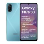 Samsung Galaxy M17e 5G Mobile (Blitz Blue, 4GB RAM, 128GB Storage) | Smoothest 120 Hz Refresh Rate| Monster 6000 mAh Battery | IP54 | 6 Gen OS Upgrades | AI | Gemini Live | Without Charger